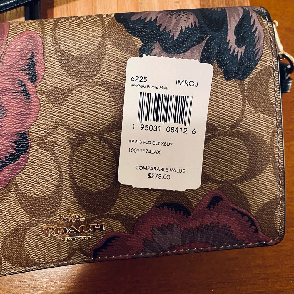 Coach Crossbody Bag in Purple and Tan with Signature Monogram - Picture 3 of 8